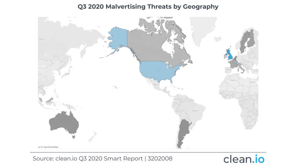 Q3-2020 malvertising threats geography Smart Report Q3202009